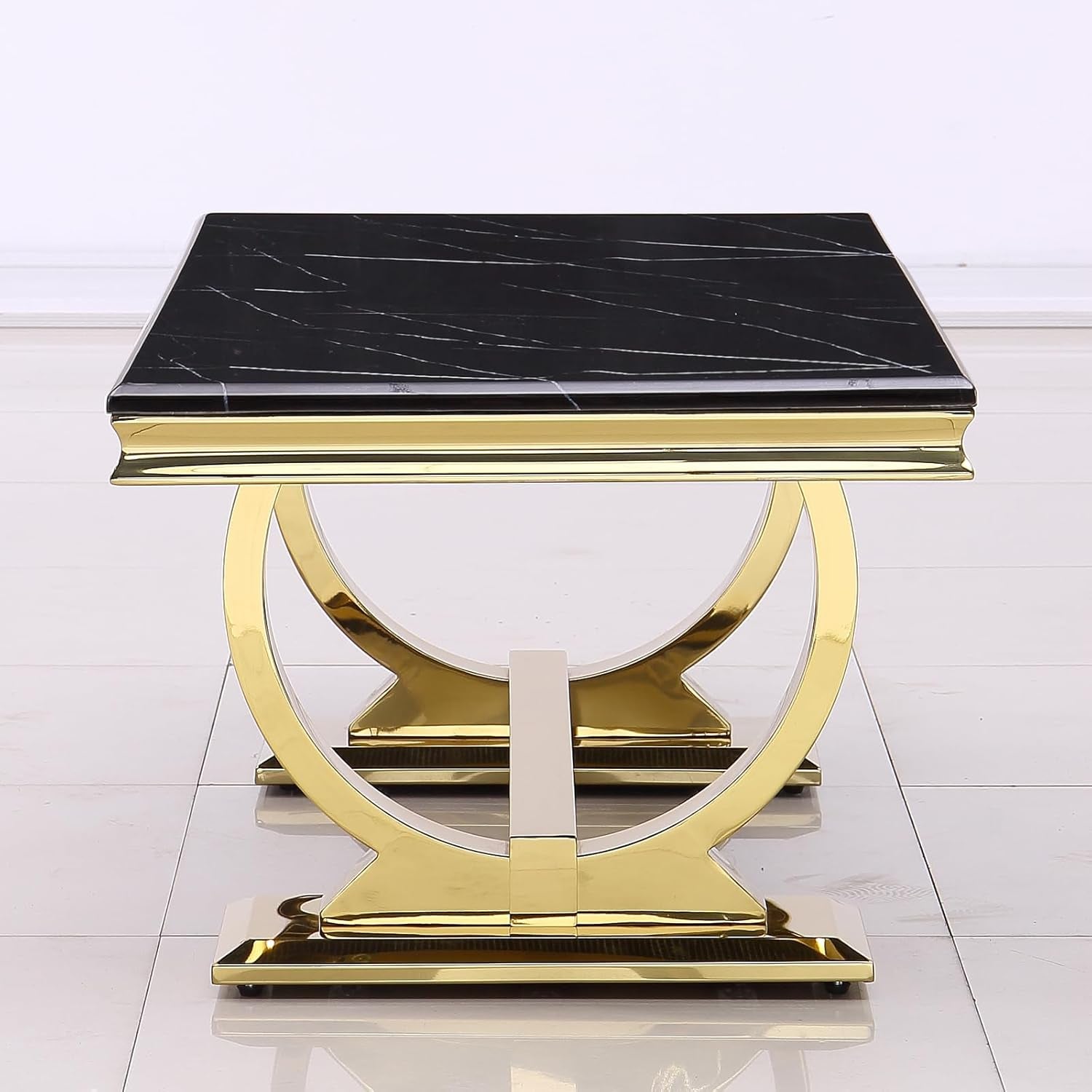 Luxury 48 Inch Gold Coffee Table U Base Designed Interior