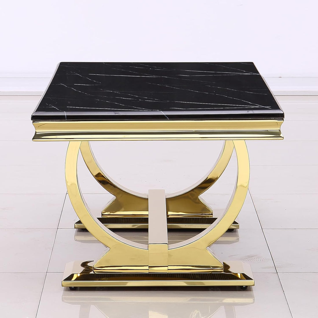 Luxury 48 Inch Gold Coffee Table U Base Designed Interior