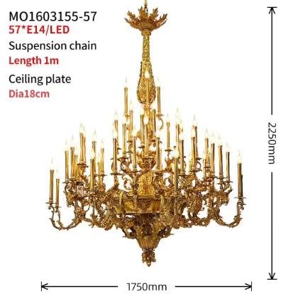 Luxury Baroque Bronze Chandelier with Antique Brass Finish