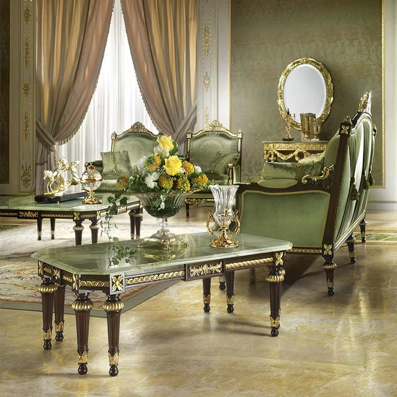 New High-End Classical Luxury Solid Wood Sectional Sofa 