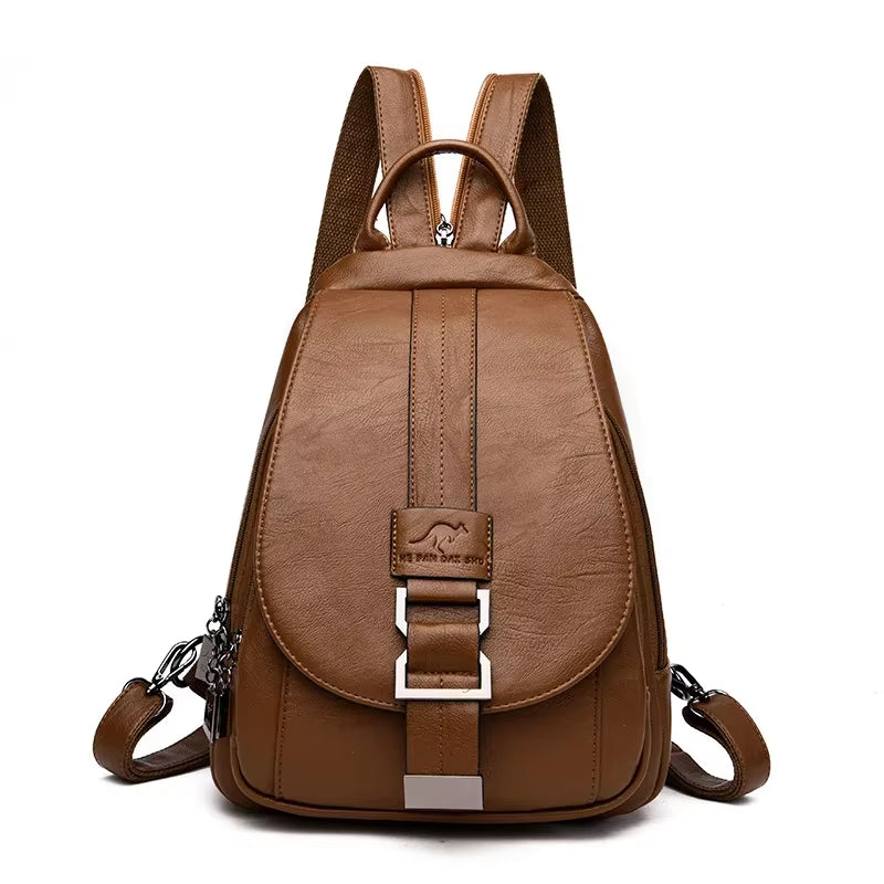 New Arrived Women Anti Theft Backpack Quality Leather School Shoulder Multifunction Backpack 