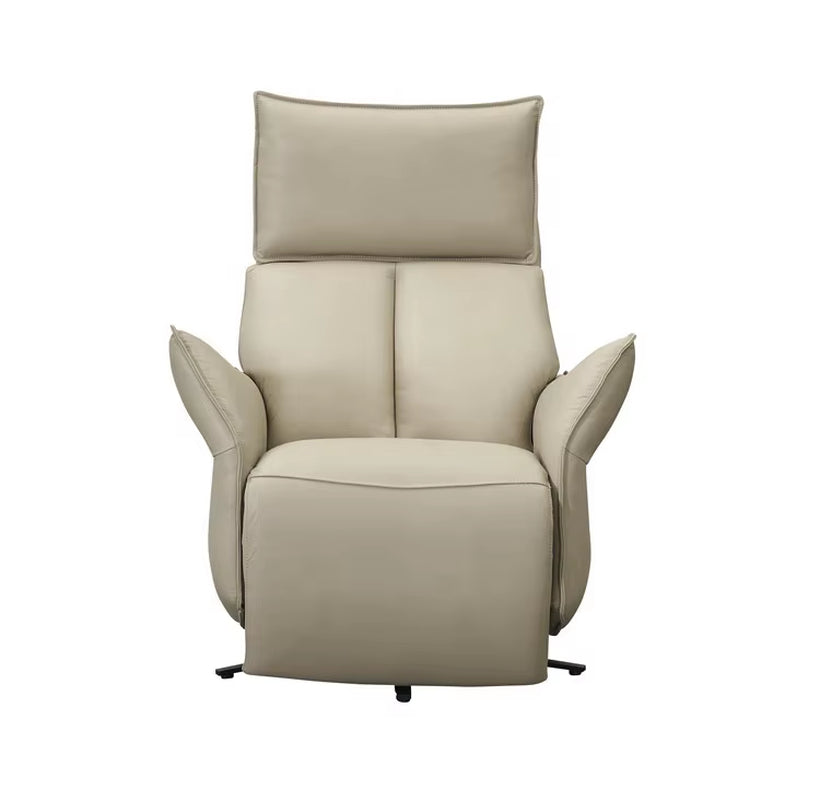 White Manual Push Back High Back Reclinable Modern Lounge Chair