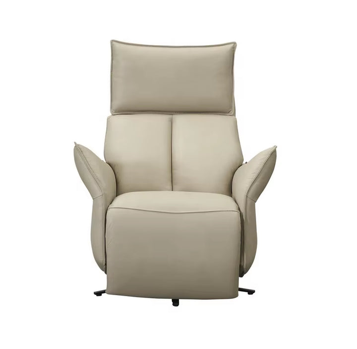 White Manual Push Back High Back Reclinable Modern Lounge Chair