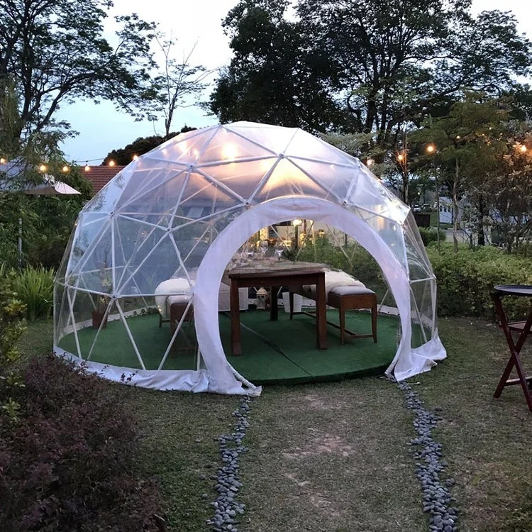 Modern 4M Transparent Clear Geodesic Dome For Restaurant/Camping