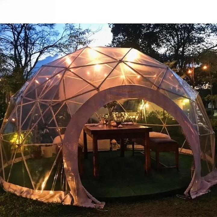 Modern 4M Transparent Clear Geodesic Dome For Restaurant/Camping