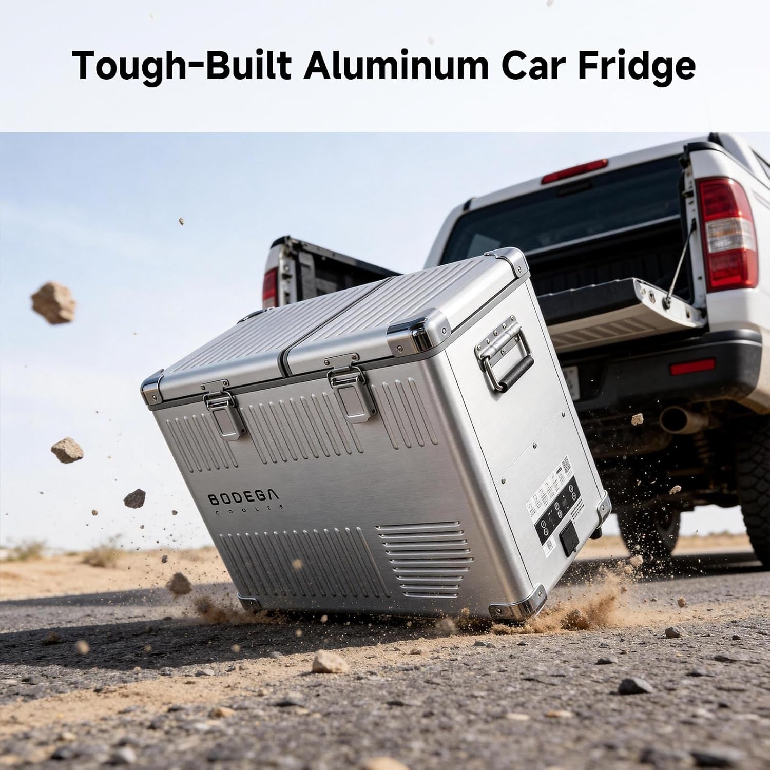 53 Quart (50L) Portable Car Refrigerator, 12V Dual Zone Car Fridge Freezer, Lightweight Aluminum Electric Cooler with Compressor, -4°F to 68°F, DC/AC for Truck, RV, Camping, Van, Home Use