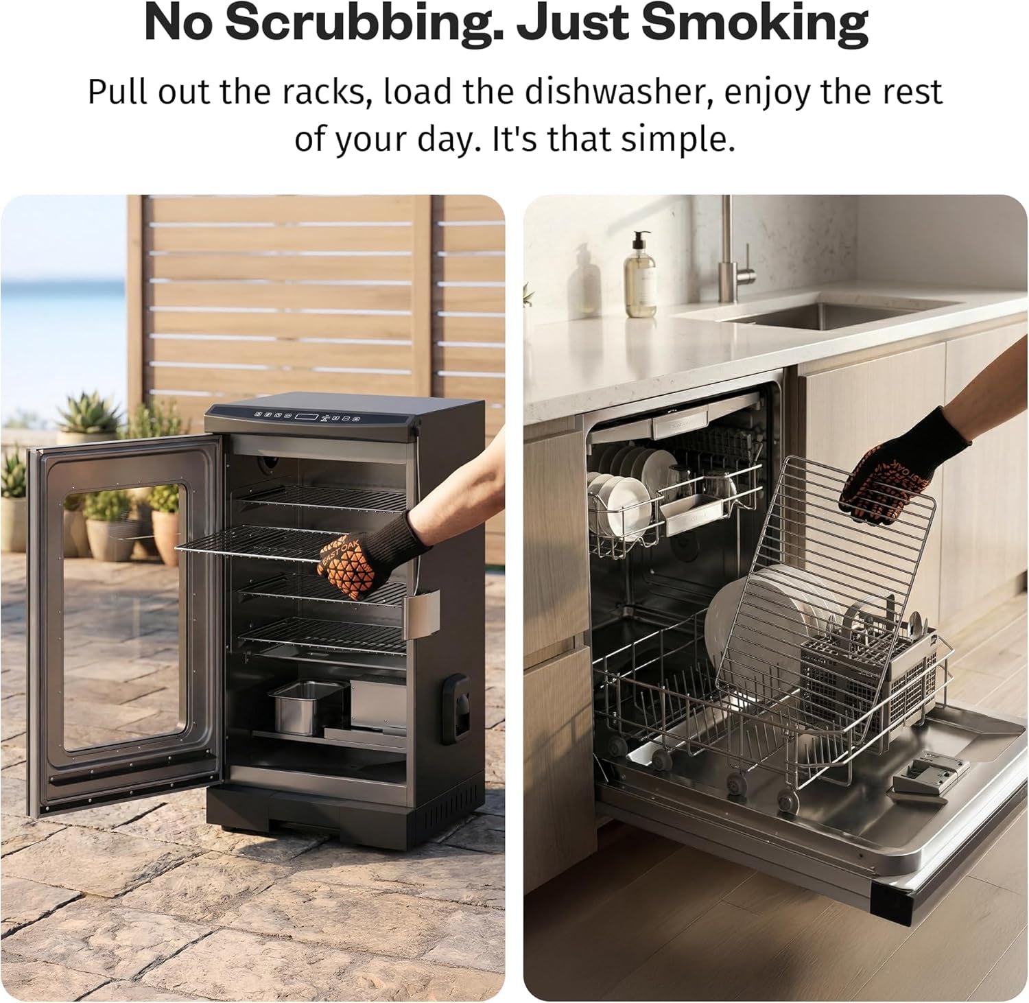 30" Electric Smoker for Outdoors | Built-In Meat Probe up to 6× Longer Smokes on a Single Load | Side Chip Loader for Smoking | Bigger Batches with 725 Sq in Cooking Area, Mist Silver