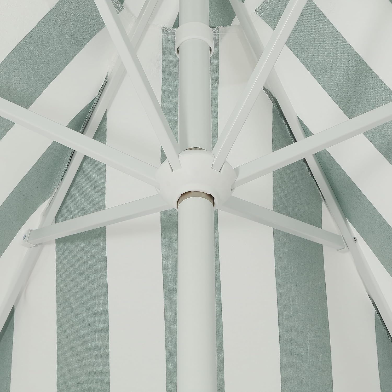 UMB1001 Collins 9 Ft. Classic Cottage Tassel Market Patio Umbrella with Auto-Tilt, Crank, Wind Vent and UV Protection
