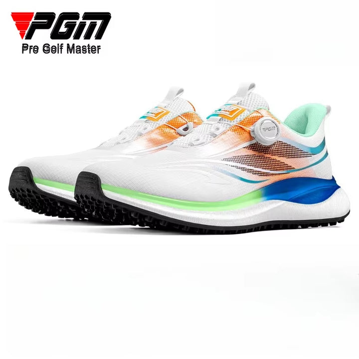 Mens Golf Shoes Summer Breathable Knob Lace Sneakers