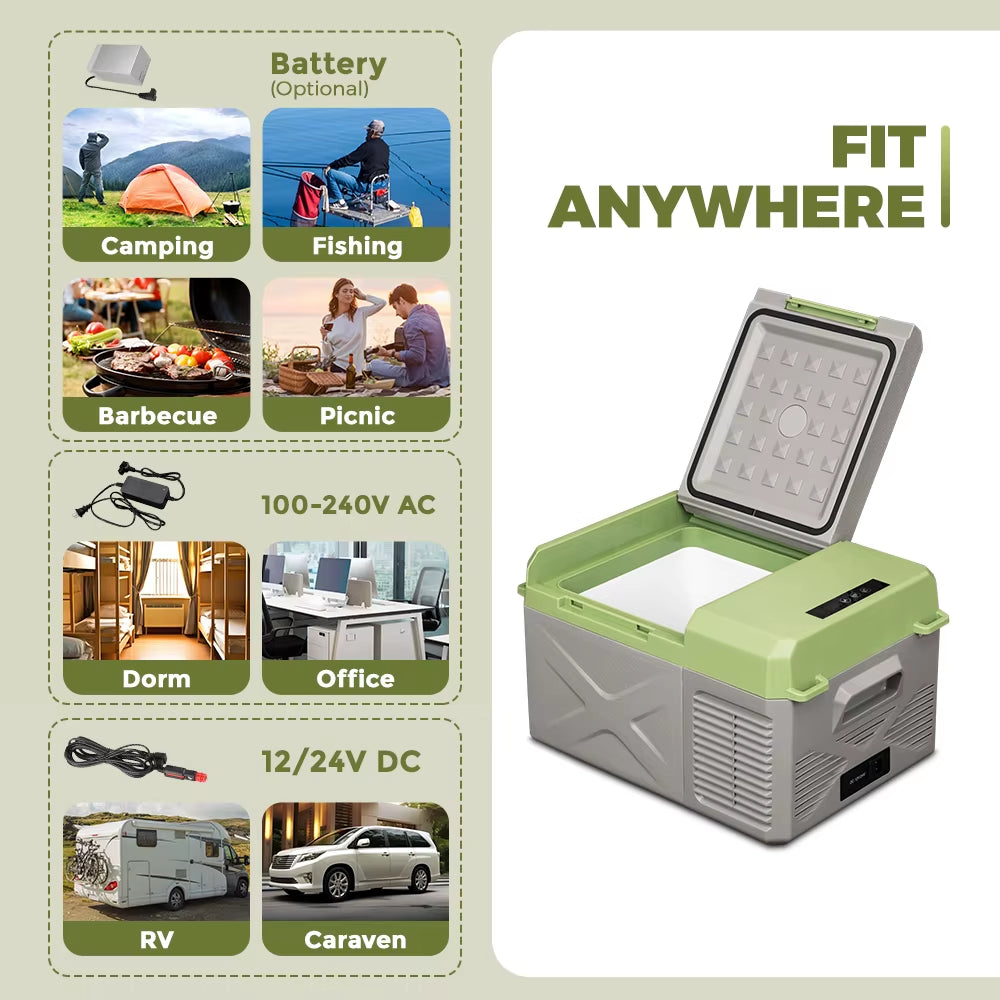 X20 Alpicool 18.86L Portable Car Fridge Freezer 12V Camping Mini Refrigerator Single-Zone Compressor Electric Car Home Dual Use