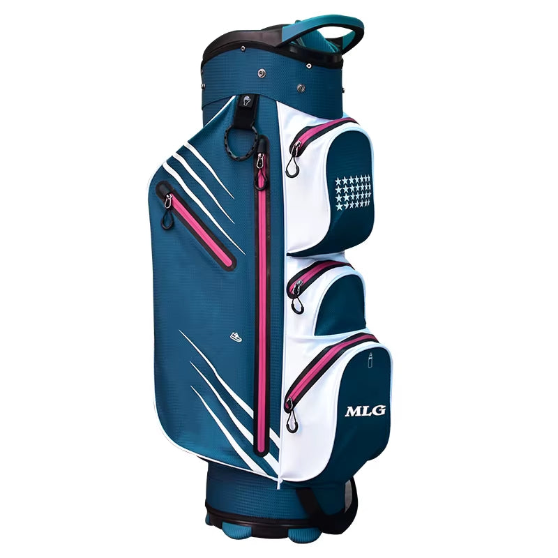 Vintage Waterproof Golf Cart Bag with Zipper Closure, High-Quality Golf Bag