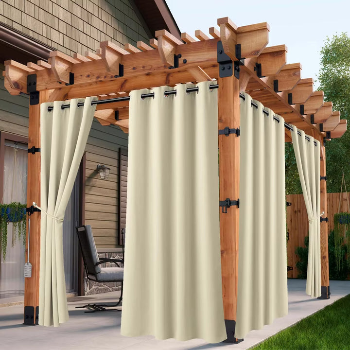 1PC Waterproof Outdoor Curtains, UV Protection for Porch, Pergola