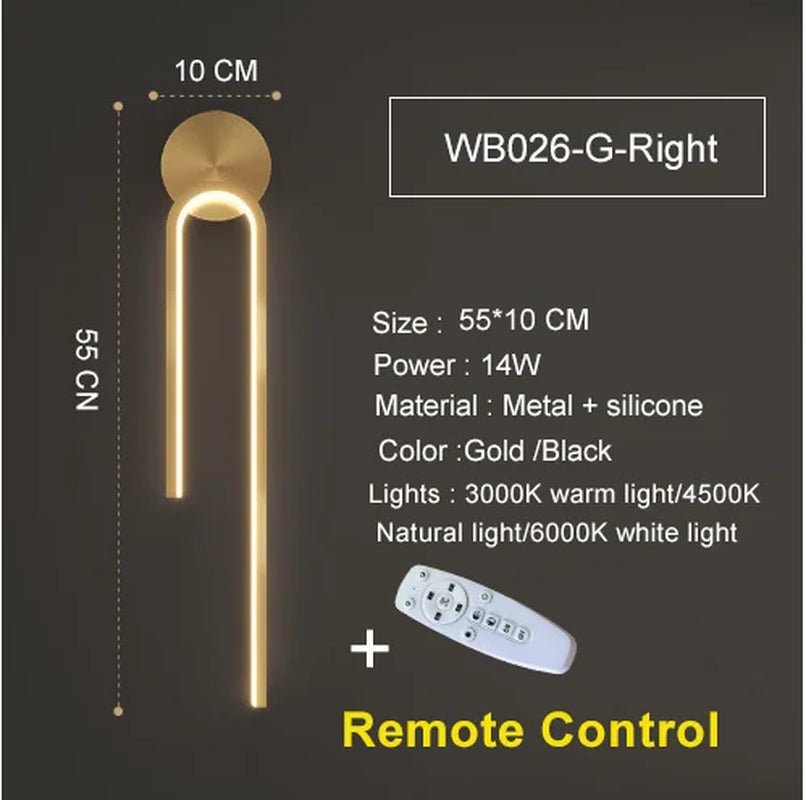 Modern LED Wall Lights Line Lamps Indoor Lighting for Bedroom Bedside Background Led Lamps