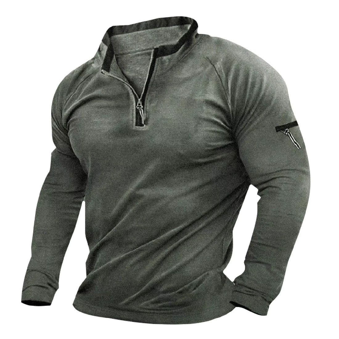 Men's High Quality Fitness Top Warm Zipper Wool Pullover  Windproof Spring and Winter Wear