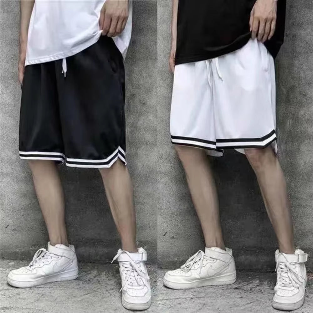 Men'S Basketball Shorts Summer Breathable Casual Shorts Beach Fashion Stripe Quick-Drying Sportwear Joggers Fitness Streetwear