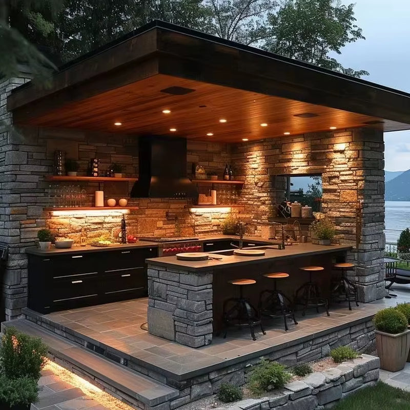 Modern High-End Modern Outdoor Kitchen for BBQ 