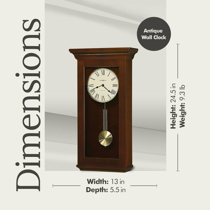 Premium Continental Wall Clock – Westminster Chime, Wood Finish with Brass Pendulum