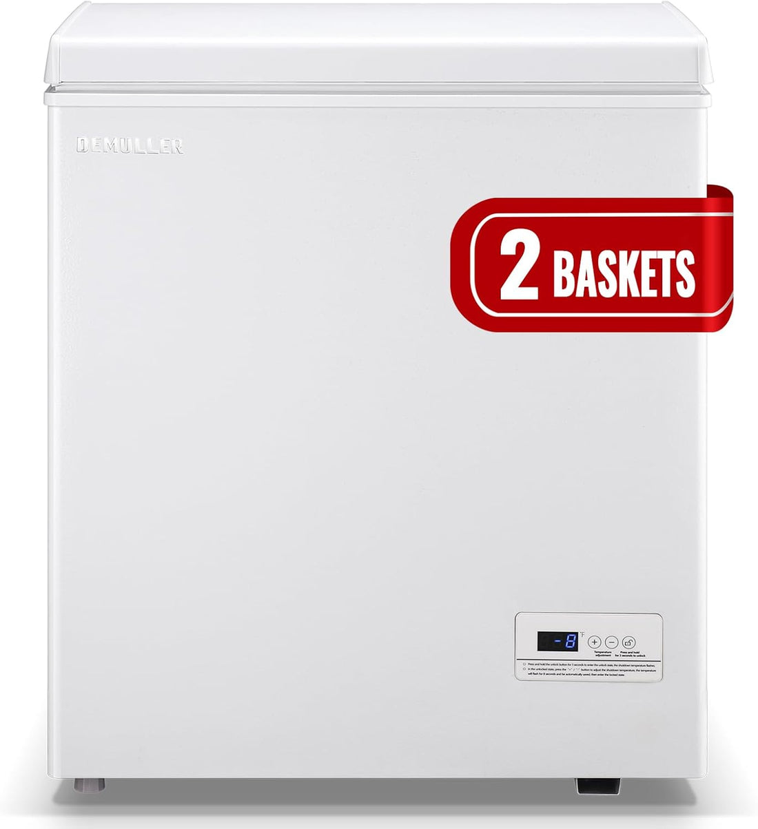 Modern Chest Small Freezer with Electronic Control 41°F to -15°F Freestanding Deep Mini Freezer