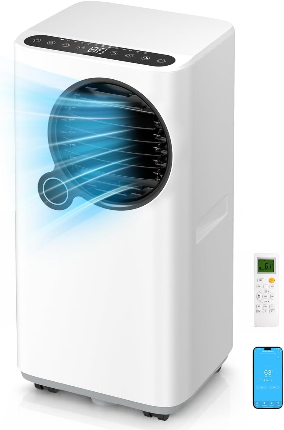 Smart Home 6-in-1 WiFi AC Unit for Large Rooms up to 750 Sq. Ft.