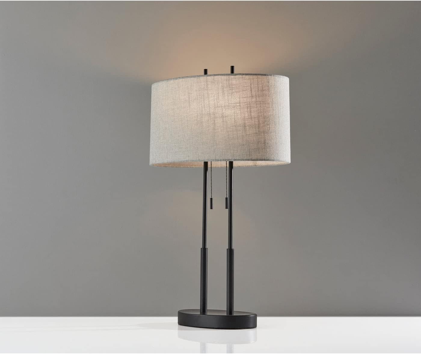 New Duet Table Lamp with Dual Pull Chains, Antique Bronze Finish