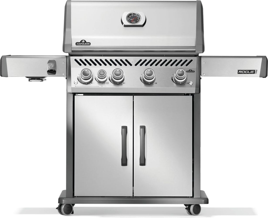 Rogue PRO 525 Natural Gas Grill with Infrared Side Burner, Black, Durable 5-Burner Cooking Surface
