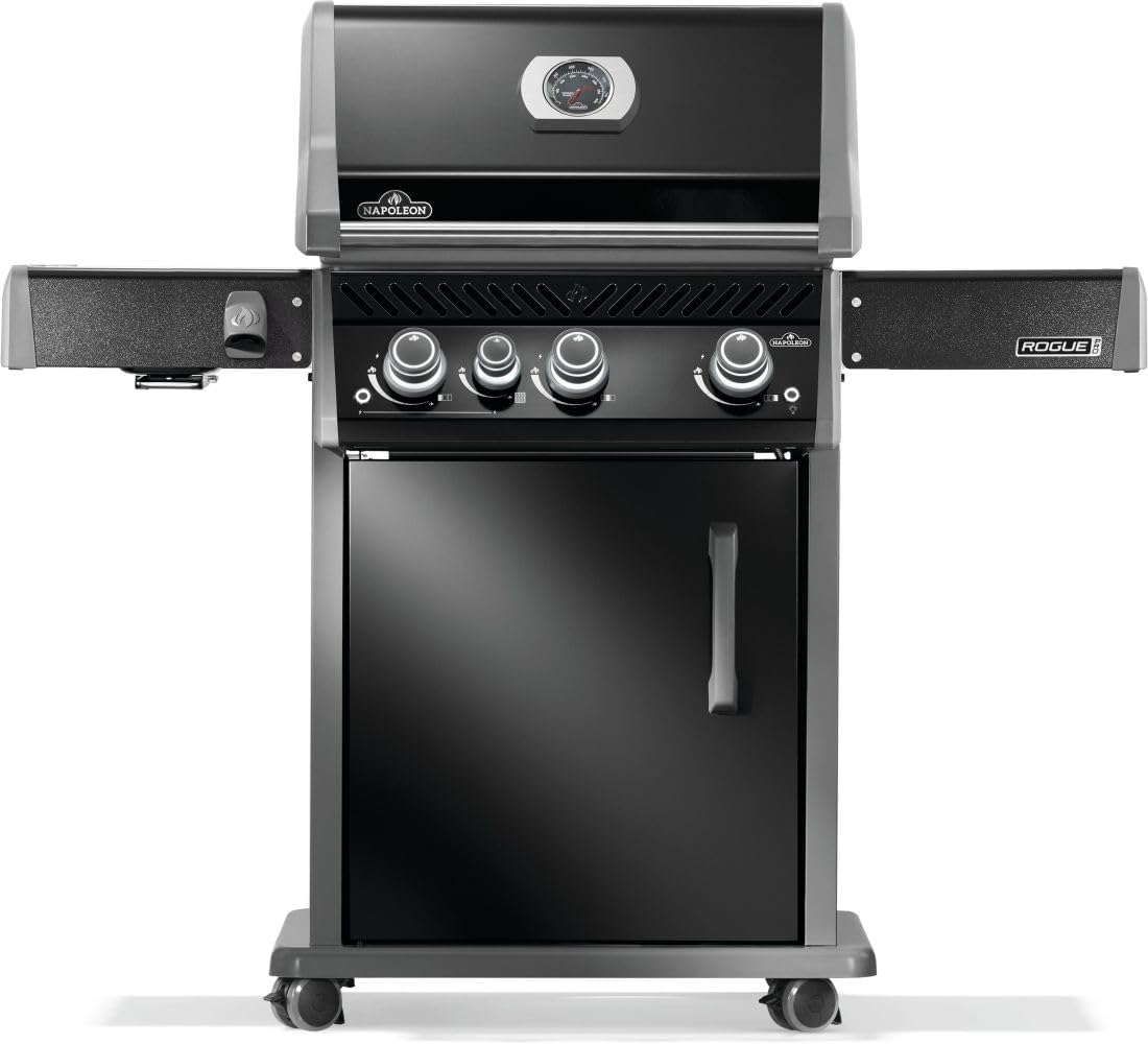 Rogue PRO 525 Natural Gas Grill with Infrared Side Burner, Black, Durable 5-Burner Cooking Surface