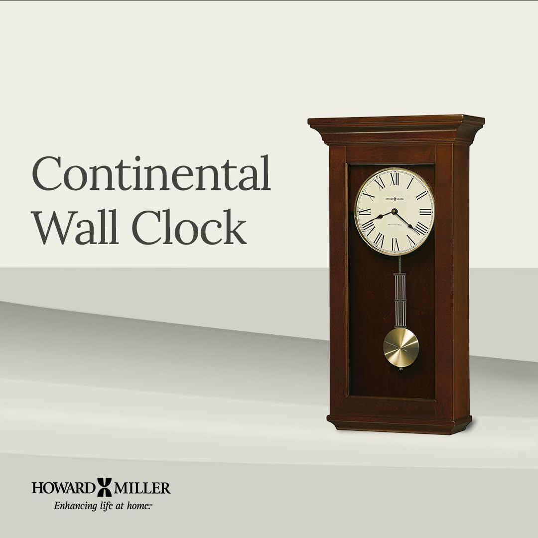 Premium Continental Wall Clock – Westminster Chime, Wood Finish with Brass Pendulum