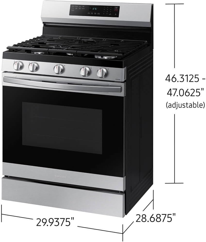 Modern Home Smart Freestanding Gas Range – No Pre-Heat Air Fry & Convection, Stainless Steel