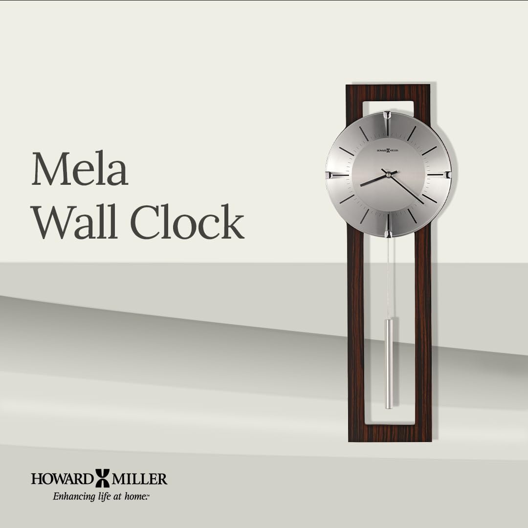Vintage Wall Clocks II – Espresso Finish with Silver Pendulum, Wenge Style Chrome Accents