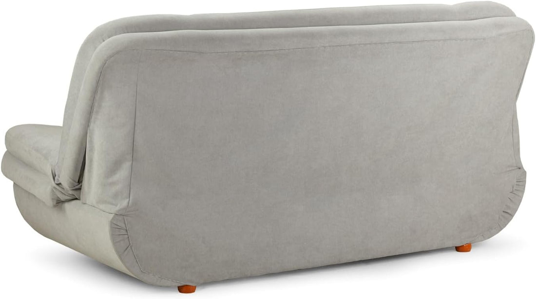 Sofabed - Weronika 3 Seater Sofa Bed with Storage - Grey Fabric Couch with Pull Out Sofa Bed | Setup Included | Made in EU | Built to Last