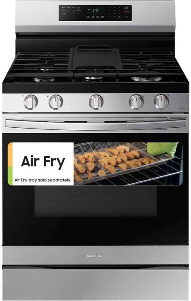 Modern Home Smart Freestanding Gas Range – No Pre-Heat Air Fry & Convection, Stainless Steel