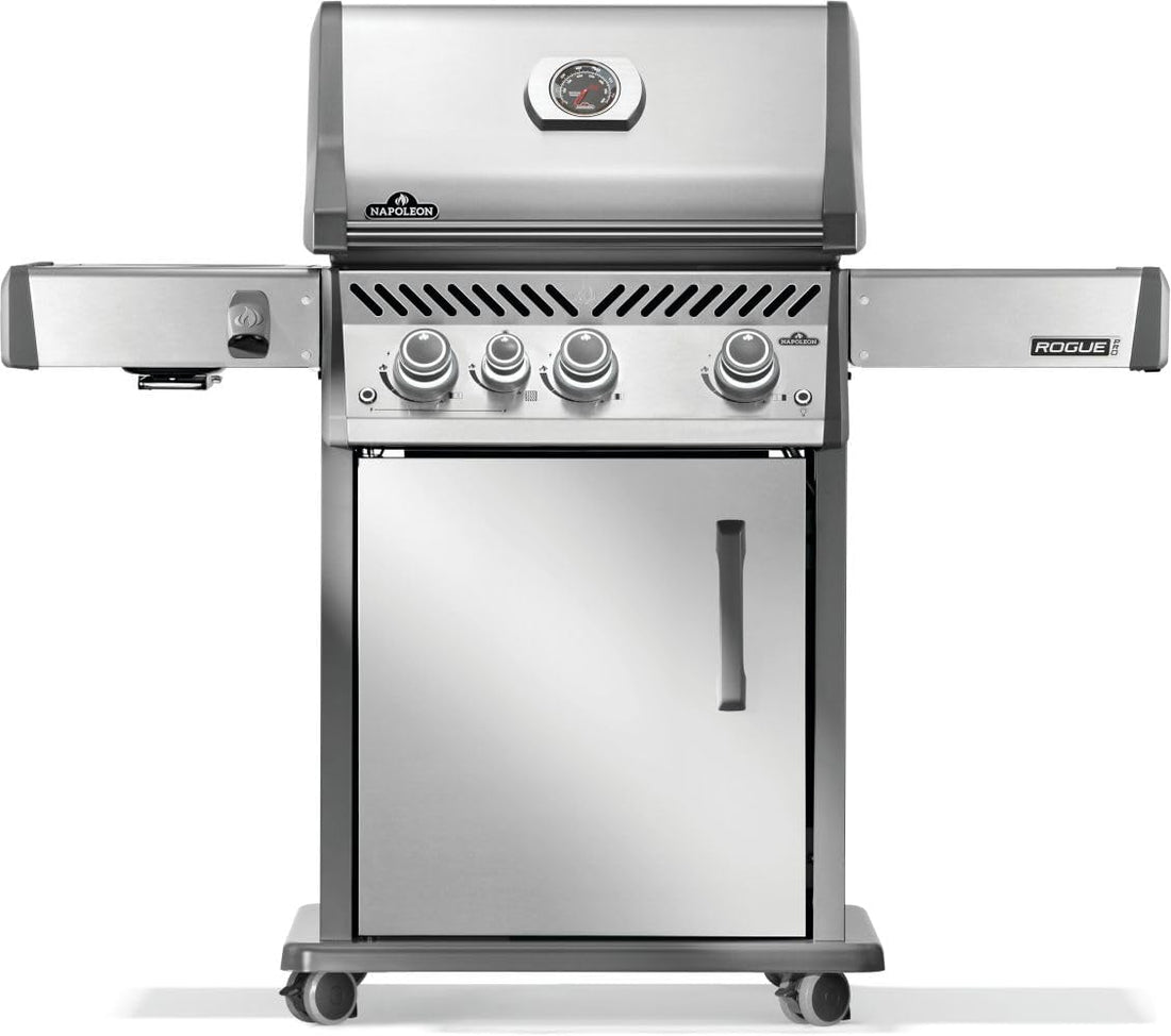 Rogue PRO 525 Natural Gas Grill with Infrared Side Burner, Black, Durable 5-Burner Cooking Surface