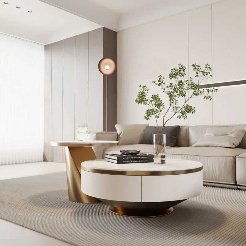 New Italian Craft Coffee Table with Storage Heat & Wear-Resistant
