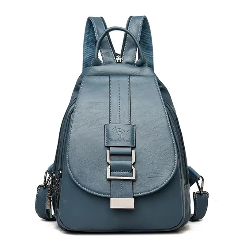 New Arrived Women Anti Theft Backpack Quality Leather School Shoulder Multifunction Backpack 