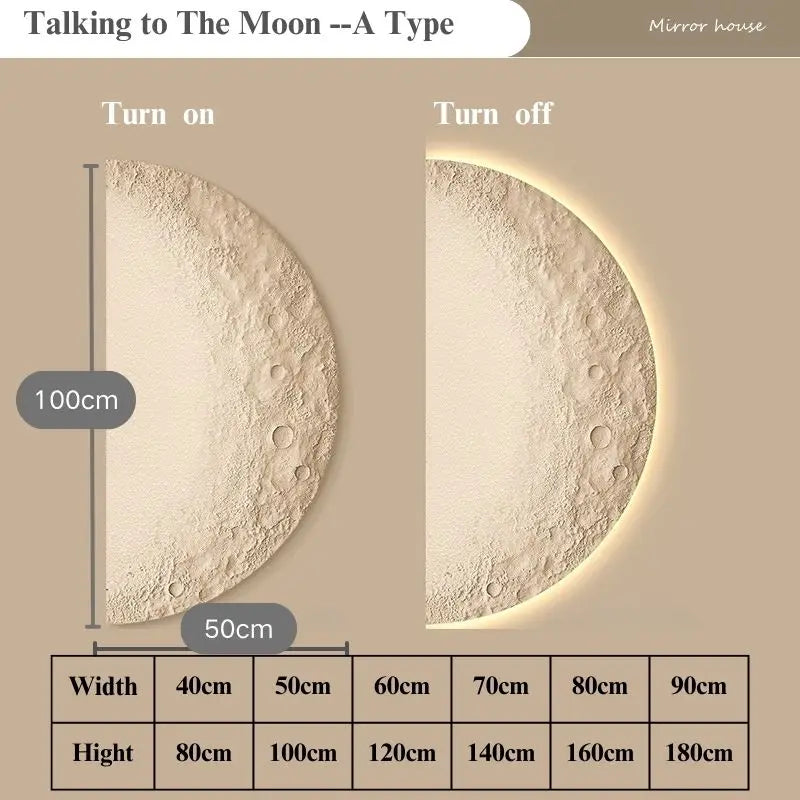 Remote Control Dimming Wall Painting Lamp Creative LED Moon Painting Lights