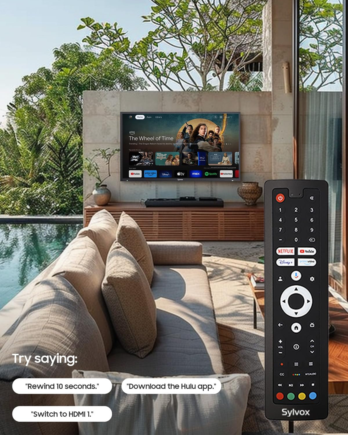 Outdoor TV, 55-Inch Waterproof Smart TV, 2000 Nits Full Sun TV, 4K, Dolby Atmos, HDR10, Weatherproof Television with Voice Assistant Remote (Pool Pro 2.0, Latest Model)