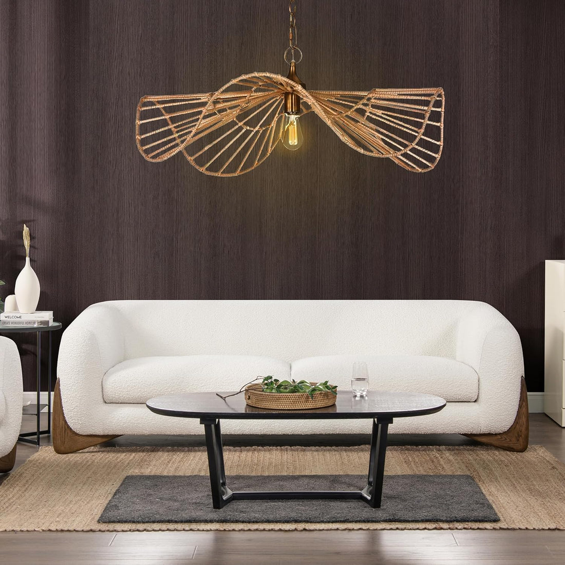 Modern Sofas Couches - Upholstered Luxury Sofa with Low Back and Curved Design 3 Seater 
