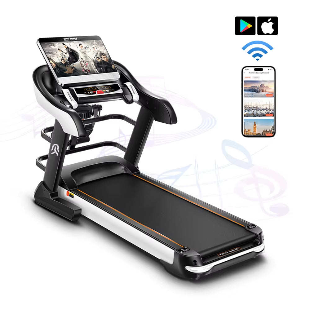 Modern Foldable Treadmill Home Gym Semi Auto Incline APP Enable