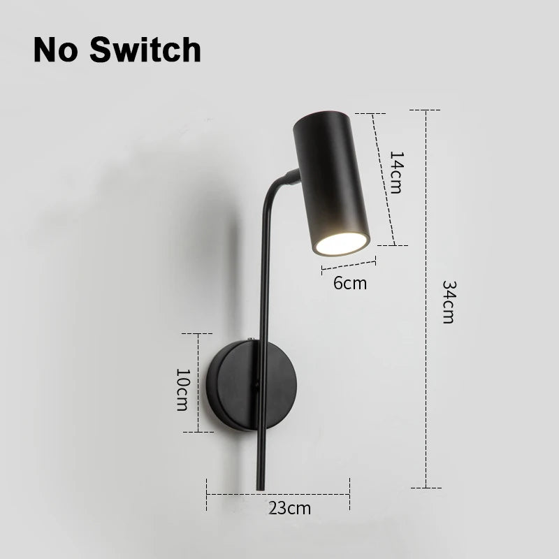 New Rotatable Hotel Bedroom Wall Lamp Iron Frame  LED Reading Lights