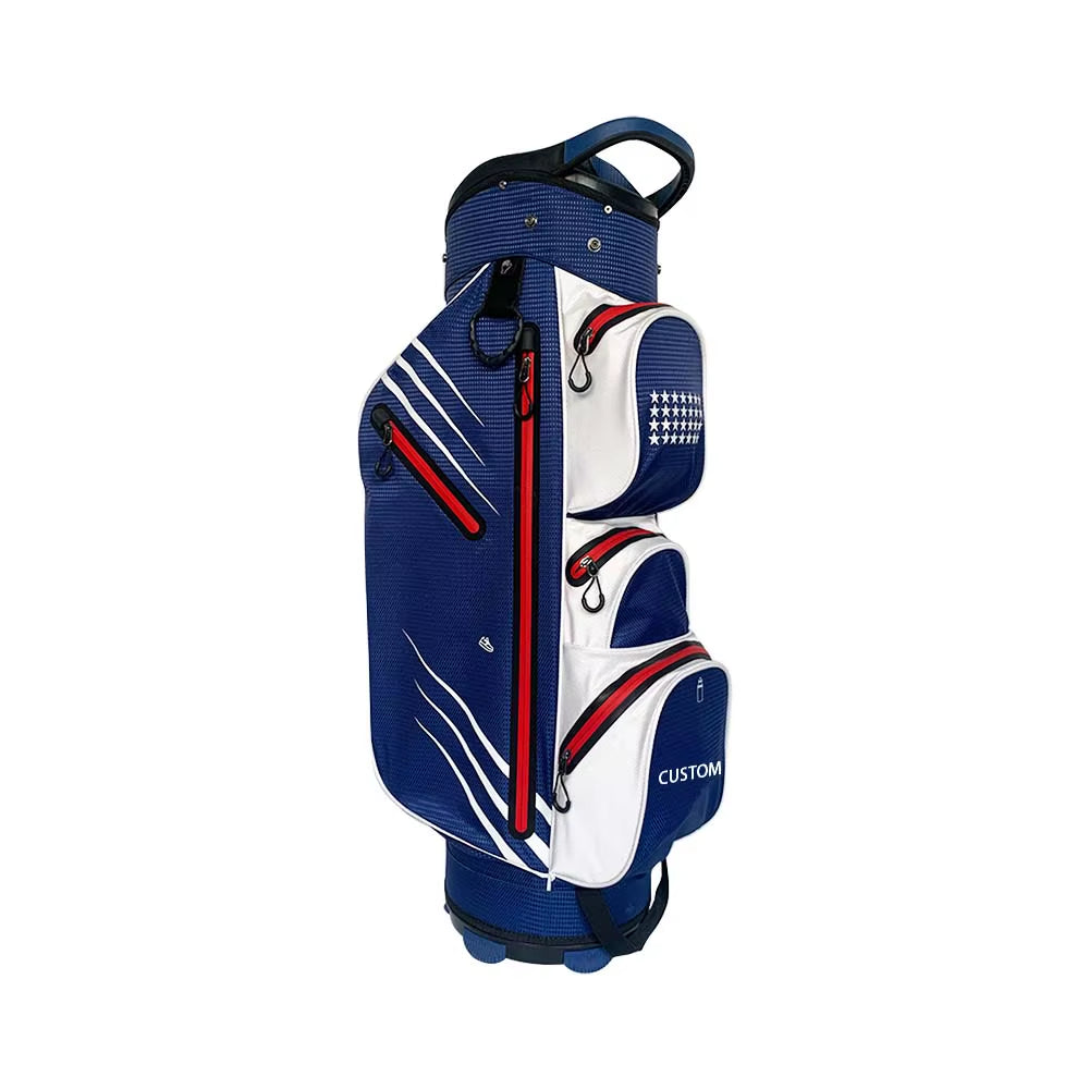 Vintage Waterproof Golf Cart Bag with Zipper Closure, High-Quality Golf Bag
