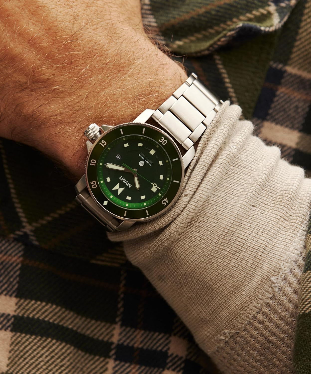 Mens Premium Solar Rechargeable Sports - Water-Resistant Watch