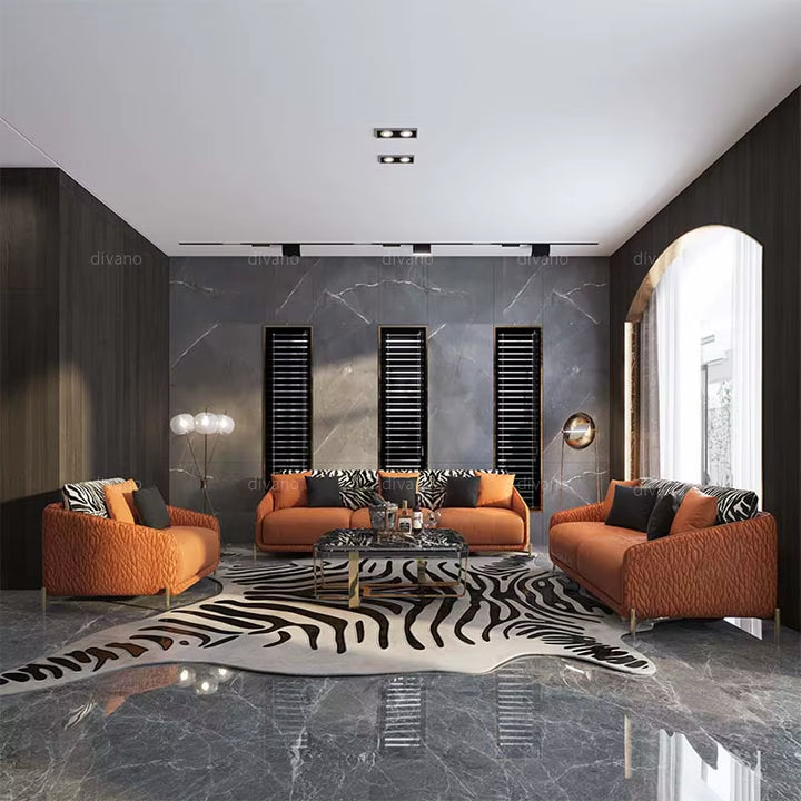 Designer Genuine Leather Premium Sofa Set Living Room Furniture 