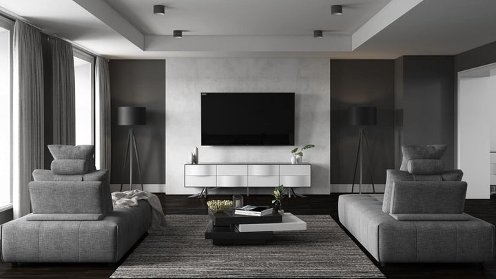 Premium Wide Modern 86.6" Vinson TV Stand with Lacquer Paneling