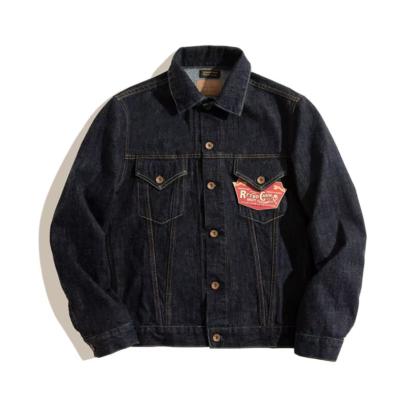 New Vinatge Mens Denim Solid Fit Jacket