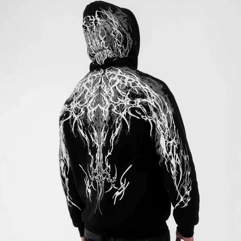 Mens Graphic Printed Hoodie Streetwear 