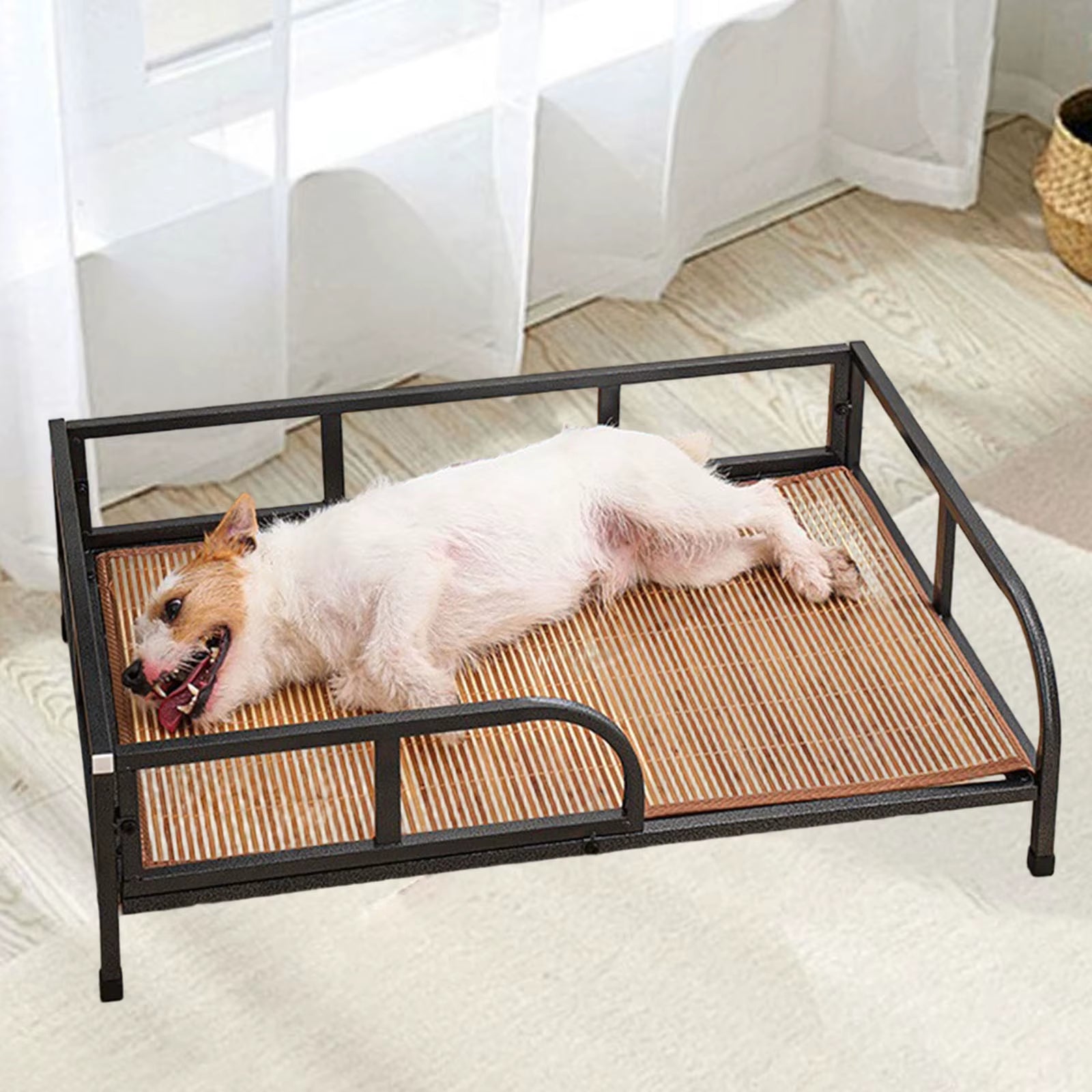 New Elevated Dog Bed with Rails for Medium Dogs Floor Standing Pet Bed 