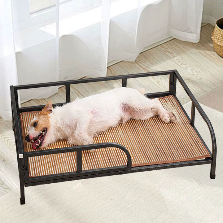 New Elevated Dog Bed with Rails for Medium Dogs Floor Standing Pet Bed 