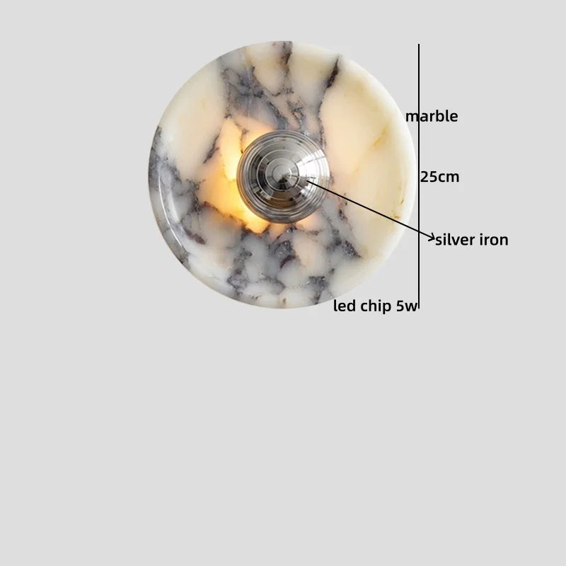 Marble Glass LED Wall Sconces Lights Indoor Bedroom Lamps 
