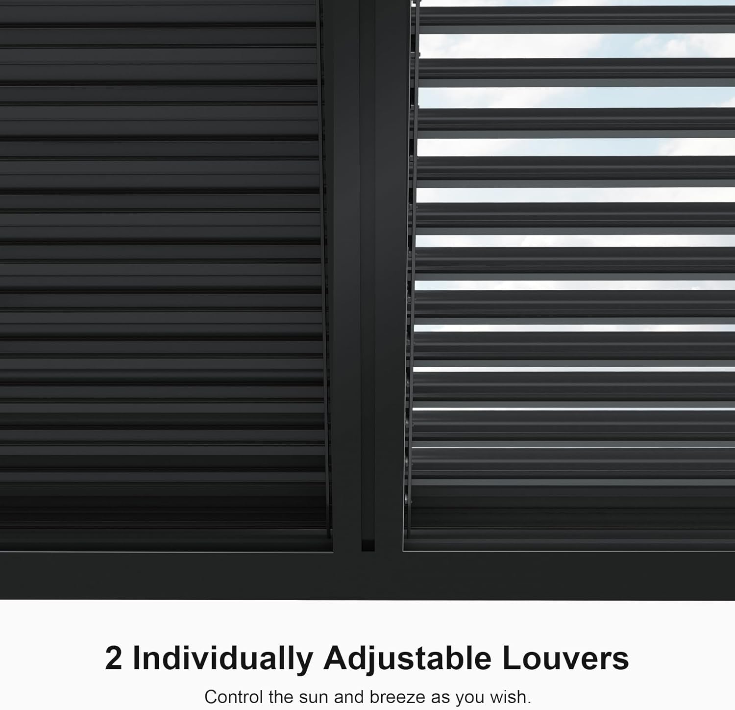 LED Louvered Pergola Adjustable Roof Integrated Strip Lights Gazebo