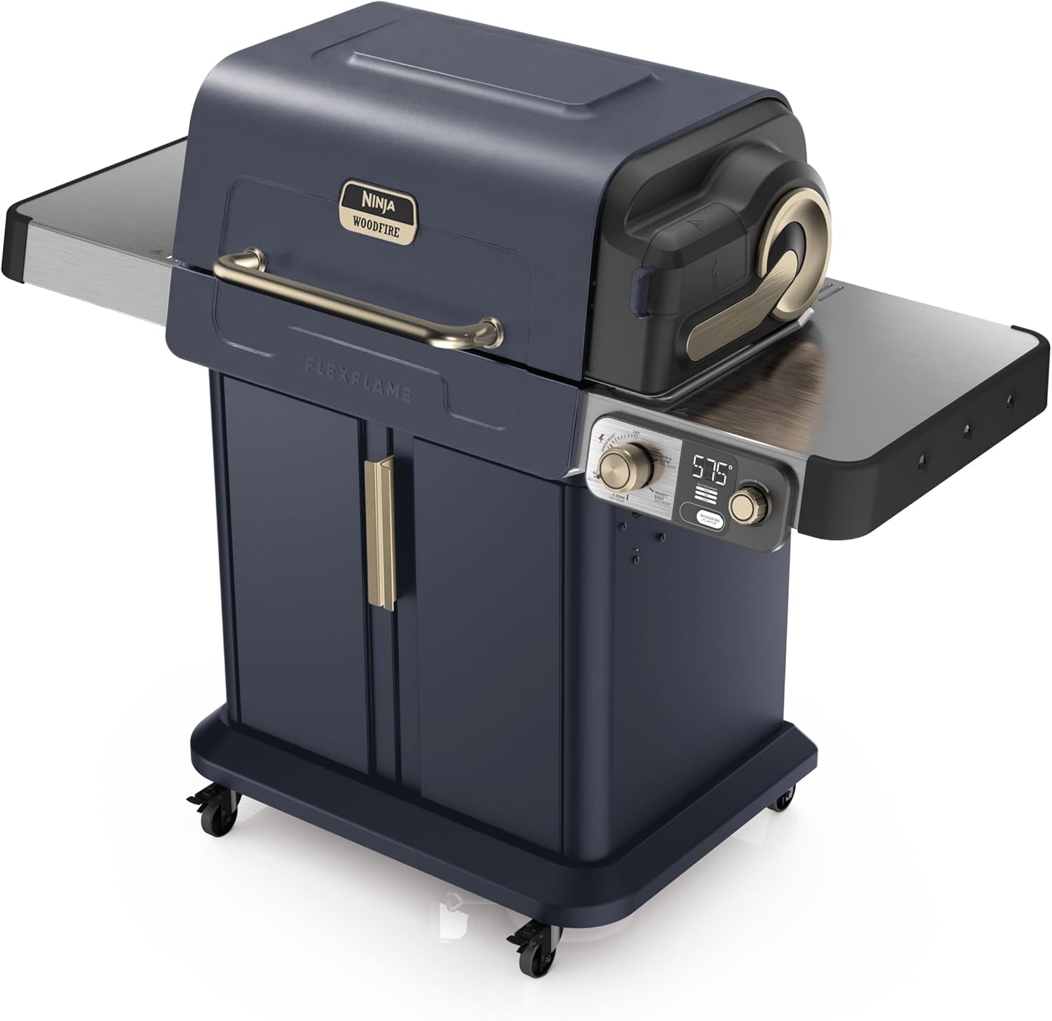 Flexflame Proconnect Grill & Smoker | 5-In-1 Smart Cooking System | Electric & Propane | App-Connected | 3-Burner Digital Control | Roast, Griddle & Pizza Maker | Black/Gold | PG305